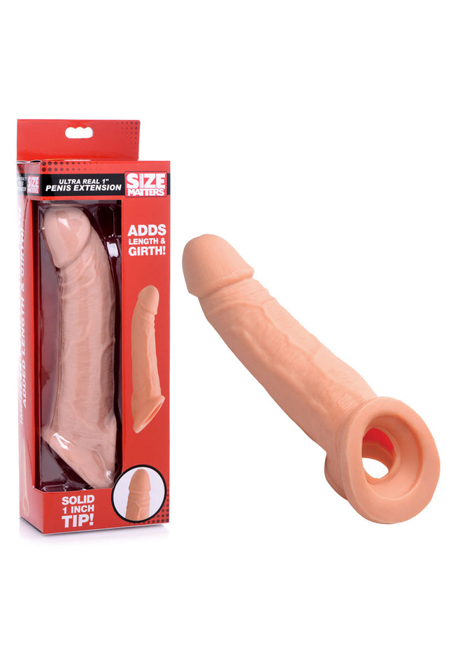 Size Matters Ultra Real 1'' Penis Extension - Flesh 2.5 cm Penis Extension Sleeve