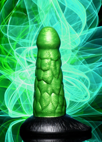 Creature Cocks Radioactive Reptile Thick Scaly Silicone Dildo - Green 19 cm Dildo