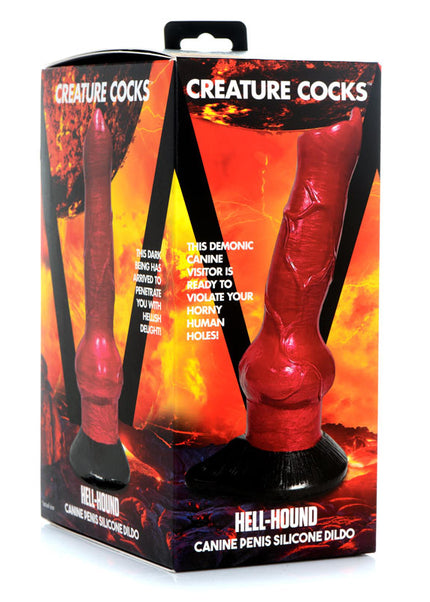 Creature Cocks Hell-Hound Canine Penis Silicone Dildo - Red 19 cm Canine Dildo