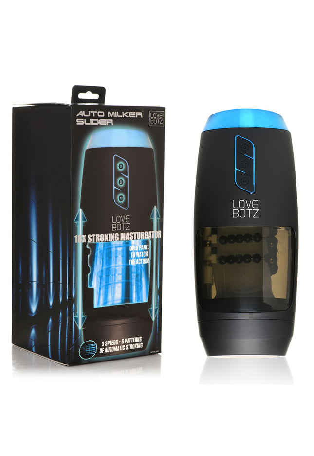LoveBotz The Milker Slider 18X Stroking Masturbator - USB Rechargeable Stroking Masturbator