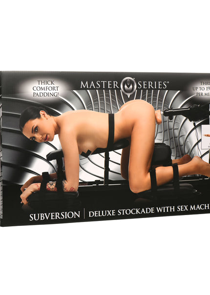 Master Series Subversion - Deluxe Stockade with Mains Powered Sex Machine