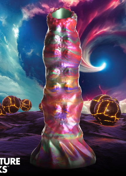 Creature Cocks Larva Silicone Dildo - Coloured 22.9 cm Fantasy Dildo with Eggs