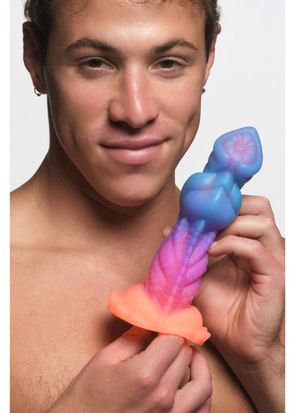 Creature Cocks Aqua-Cock - Glow in Dark Multi-Coloured 19.3 cm Fantasy Dildo