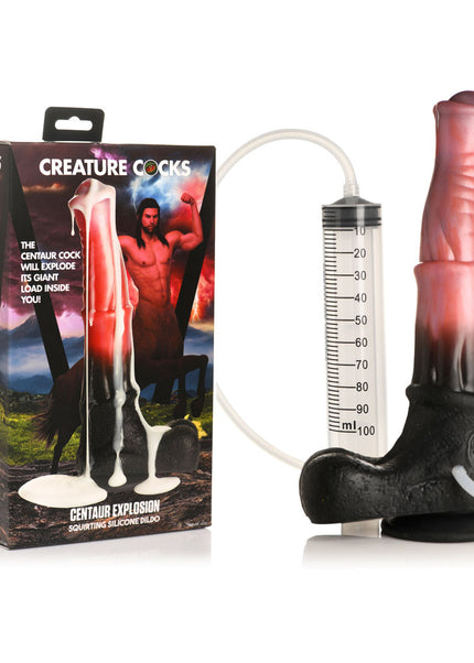 Creature Cocks Centaur Explosion - Pink/Black 24.5 cm Squirting Fantasy Dildo