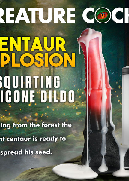 Creature Cocks Centaur Explosion - Pink/Black 24.5 cm Squirting Fantasy Dildo