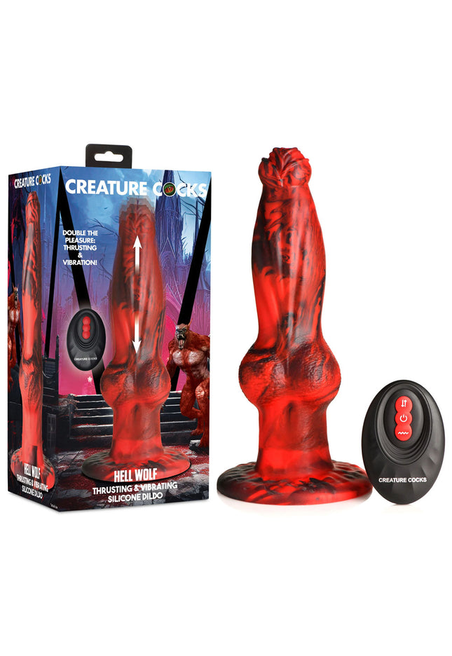 Creature Cocks Hell Wolf - Red 22 cm USB Rechargeable Thrusting Fantasy Dildo