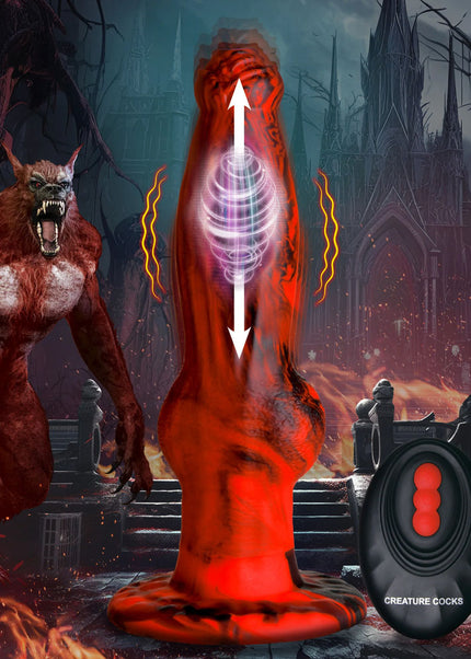 Creature Cocks Hell Wolf - Red 22 cm USB Rechargeable Thrusting Fantasy Dildo