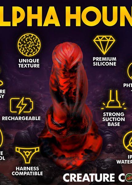 Creature Cocks Hell Wolf - Red 22 cm USB Rechargeable Thrusting Fantasy Dildo