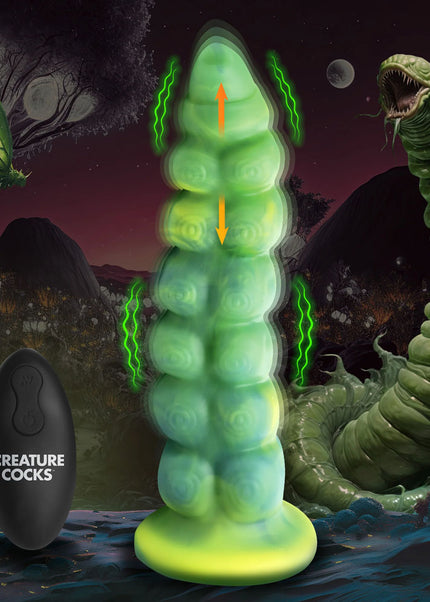 Creature Cocks Squirmer - Green 22.3 cm USB Rechargeable Thrusting Fantasy Dildo