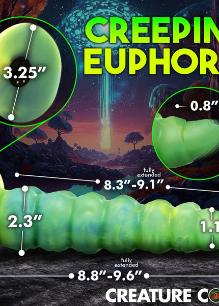 Creature Cocks Squirmer - Green 22.3 cm USB Rechargeable Thrusting Fantasy Dildo