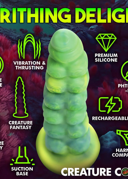 Creature Cocks Squirmer - Green 22.3 cm USB Rechargeable Thrusting Fantasy Dildo