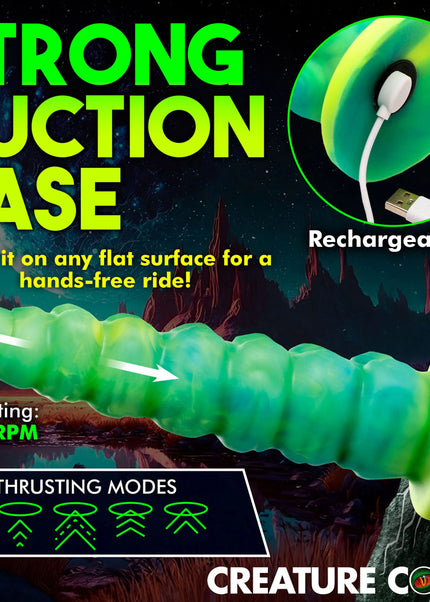 Creature Cocks Squirmer - Green 22.3 cm USB Rechargeable Thrusting Fantasy Dildo