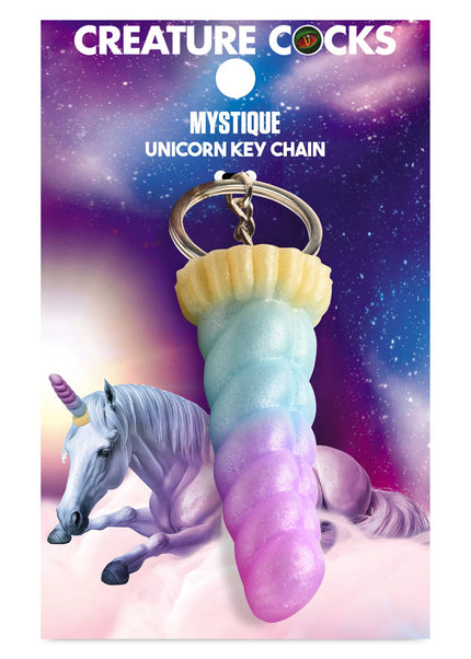 Creature Cocks Mystique Unicorn Keychain - Novelty Fantasy Dildo Keyring