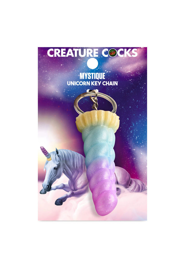 Creature Cocks Mystique Unicorn Keychain - Novelty Fantasy Dildo Keyring
