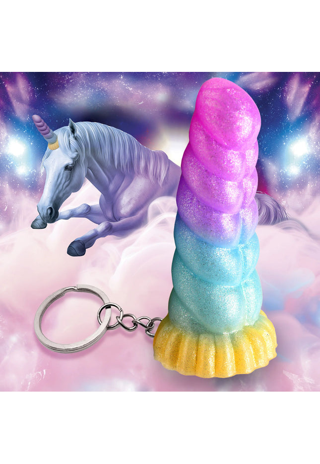 Creature Cocks Mystique Unicorn Keychain - Novelty Fantasy Dildo Keyring