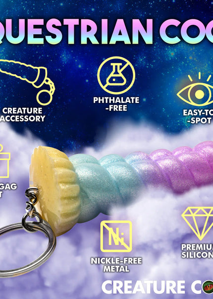 Creature Cocks Mystique Unicorn Keychain - Novelty Fantasy Dildo Keyring