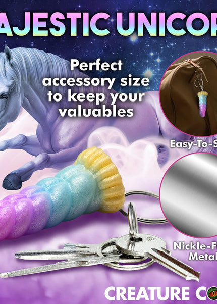 Creature Cocks Mystique Unicorn Keychain - Novelty Fantasy Dildo Keyring