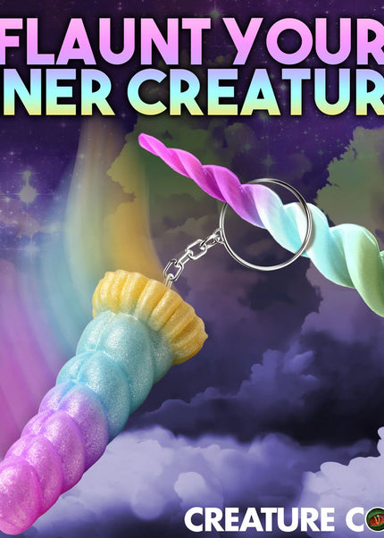 Creature Cocks Mystique Unicorn Keychain - Novelty Fantasy Dildo Keyring
