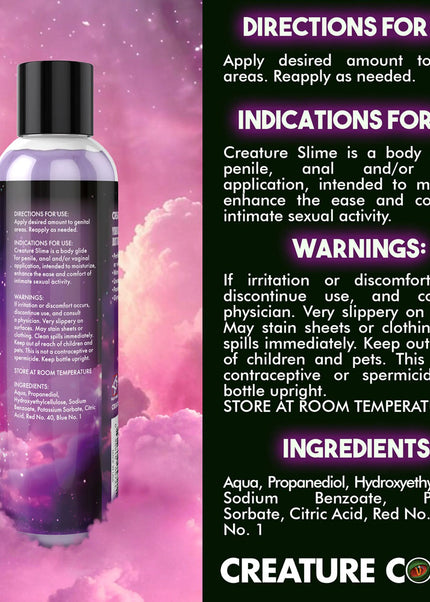 Creature Slime by Creature Cocks - Purple Slime - Purple Water Based Lubricant - 237 ml Bottle