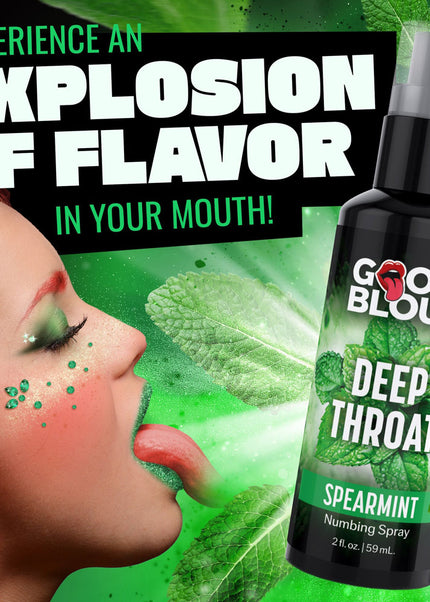 Good Blow Deep Throat Spray - Spearmint - Spearmint Flavoured Numbing Spray - 59 ml Spray