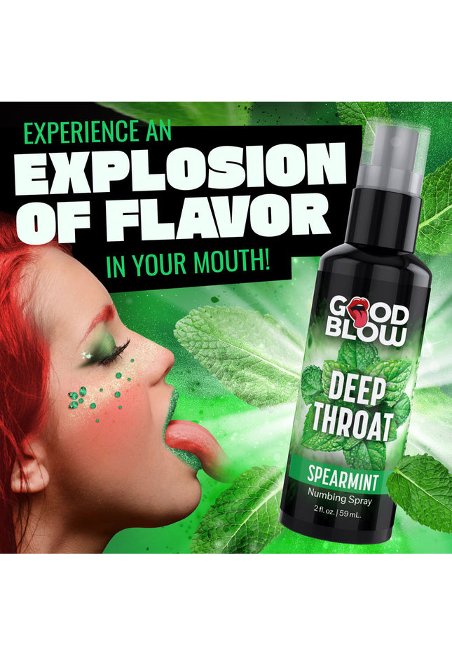 Good Blow Deep Throat Spray - Spearmint - Spearmint Flavoured Numbing Spray - 59 ml Spray
