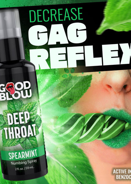 Good Blow Deep Throat Spray - Spearmint - Spearmint Flavoured Numbing Spray - 59 ml Spray