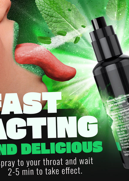 Good Blow Deep Throat Spray - Spearmint - Spearmint Flavoured Numbing Spray - 59 ml Spray