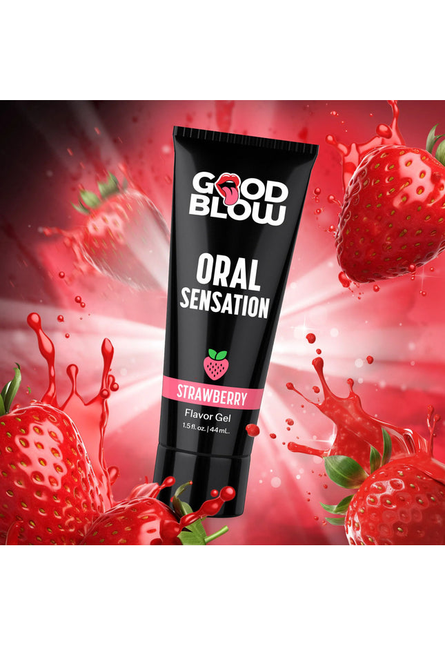 Good Blow Oral Sensation Gel - Strawberry - Strawberry Flavoured Oral Sex Gel - 44 ml Tube