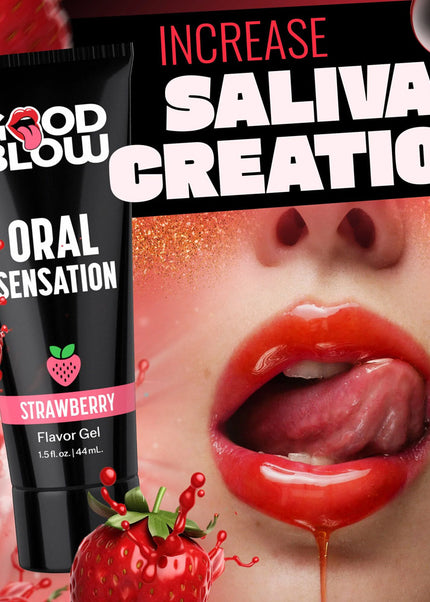 Good Blow Oral Sensation Gel - Strawberry - Strawberry Flavoured Oral Sex Gel - 44 ml Tube