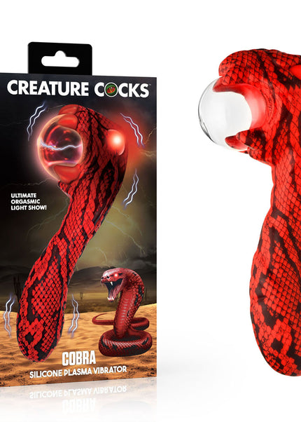 Creature Cocks Cobra - Red 18.5 cm USB Rechargeable Fantasy Vibrator with Plasma Ball