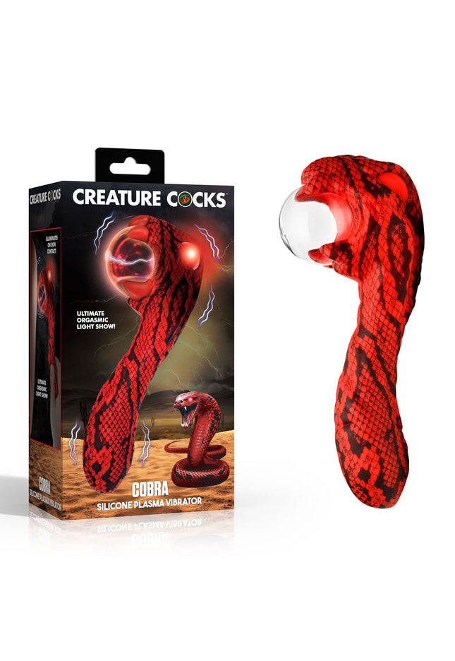 Creature Cocks Cobra - Red 18.5 cm USB Rechargeable Fantasy Vibrator with Plasma Ball