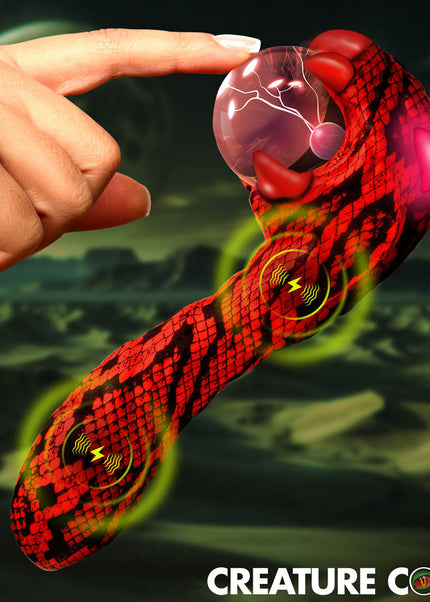 Creature Cocks Cobra - Red 18.5 cm USB Rechargeable Fantasy Vibrator with Plasma Ball