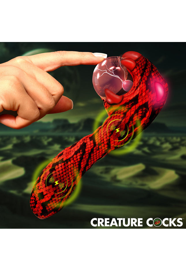 Creature Cocks Cobra - Red 18.5 cm USB Rechargeable Fantasy Vibrator with Plasma Ball