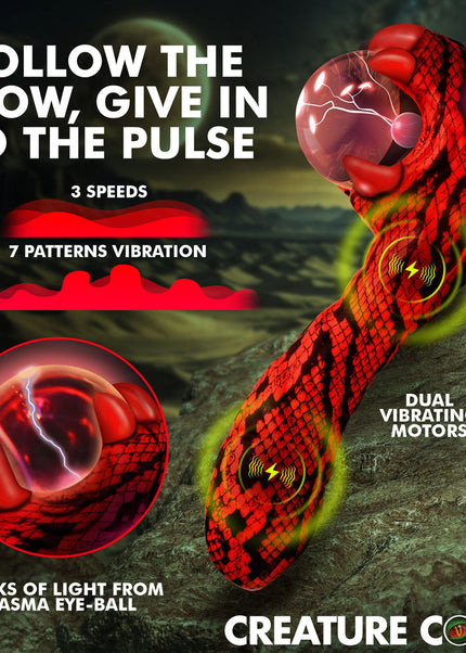 Creature Cocks Cobra - Red 18.5 cm USB Rechargeable Fantasy Vibrator with Plasma Ball