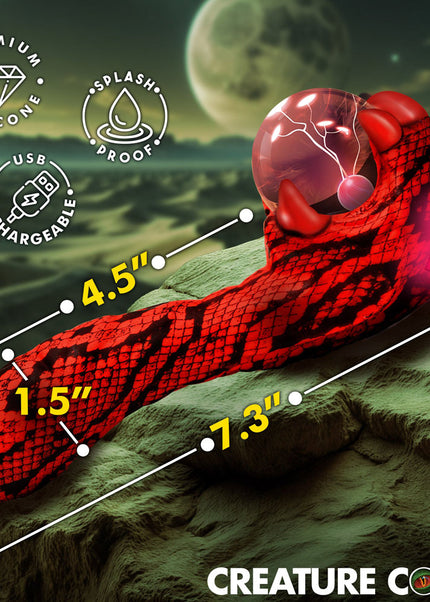 Creature Cocks Cobra - Red 18.5 cm USB Rechargeable Fantasy Vibrator with Plasma Ball