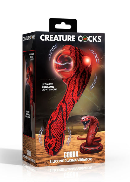 Creature Cocks Cobra - Red 18.5 cm USB Rechargeable Fantasy Vibrator with Plasma Ball