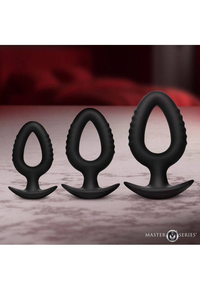 Master Series Pop Plugs - Black Anal Plug Trainer Set - Set of 3 Sizes