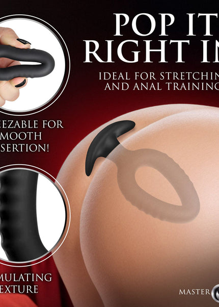 Master Series Pop Plugs - Black Anal Plug Trainer Set - Set of 3 Sizes
