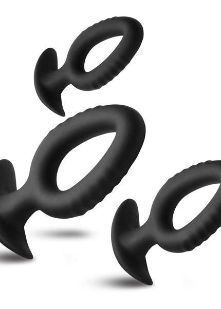 Master Series Pop Plugs - Black Anal Plug Trainer Set - Set of 3 Sizes