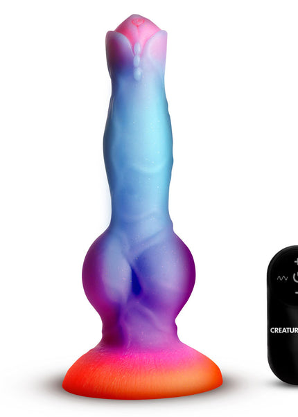 Creature Cocks Astro Cock - Glow In Dark 20.6 cm Vibrating Fantasy Dildo with Remote
