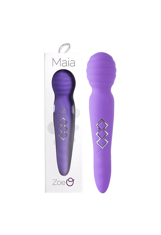 Maia Zoe - Purple USB Rechargeable Dual Vibrating Massage Wand