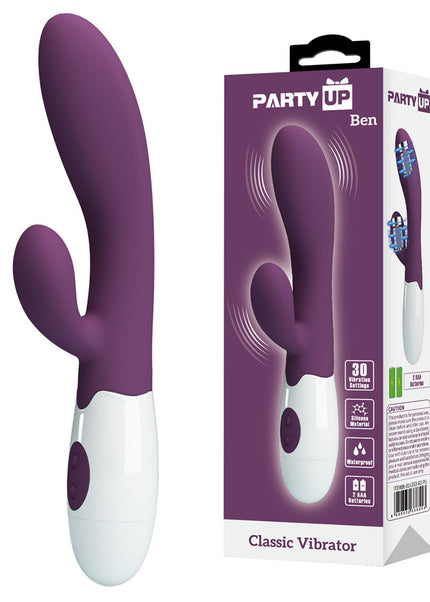 Party Up BEN Classic Vibe - Purple - Purple 20 cm Rabbit Vibrator