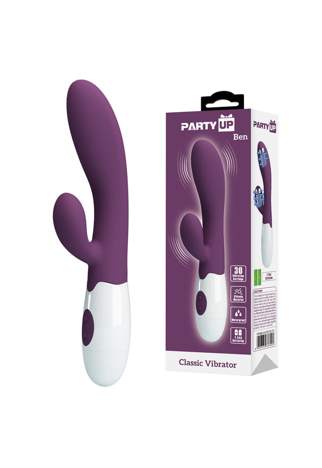 Party Up BEN Classic Vibe - Purple - Purple 20 cm Rabbit Vibrator