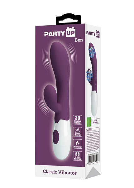 Party Up BEN Classic Vibe - Purple - Purple 20 cm Rabbit Vibrator