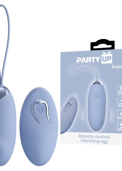Party Up IVAN Remote Egg - Purple - Purple USB Rechargeable Vibrating Egg with Wireless Remote