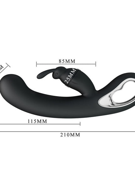 Party Up COLIN Rabbit Vibe - Black - Black 21 cm USB Rechargeable Rabbit Vibrator