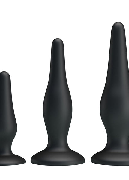 Party Up JERRY Butt Plug Set - Black Butt Plugs - Set of 3 Sizes