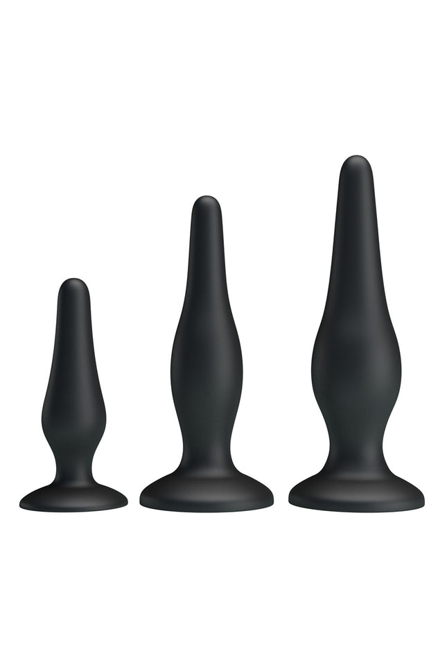 Party Up JERRY Butt Plug Set - Black Butt Plugs - Set of 3 Sizes
