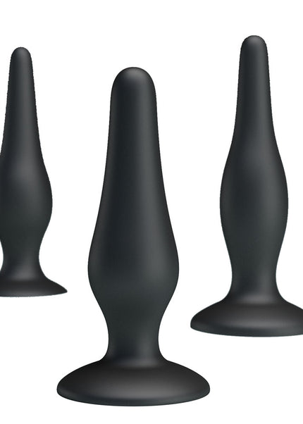 Party Up JERRY Butt Plug Set - Black Butt Plugs - Set of 3 Sizes