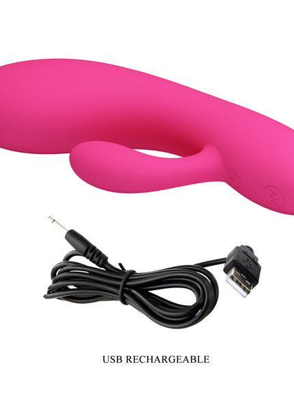 Party Up CLARE Flexible Vibe - Pink - Pink 16.9 cm USB Rechargeable Rabbit Vibrator